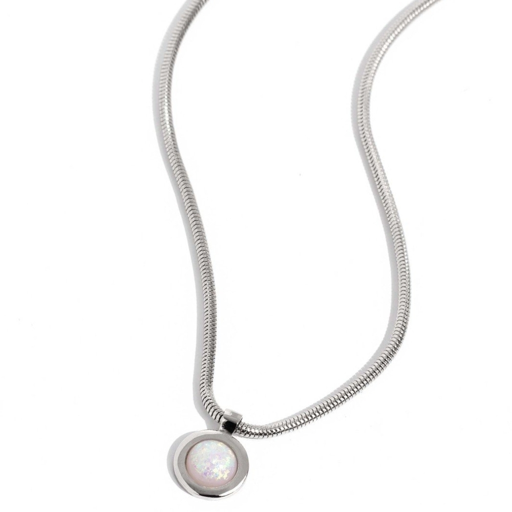 Paparazzi Silver and White Necklace with Minimalist Charm High-Strung Habit